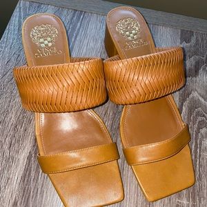 Vince Camuto Tan Braided Slide Sandals